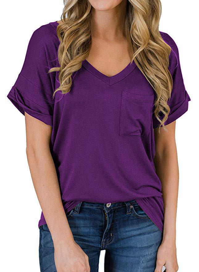 Cotton elastic basic T-shirt