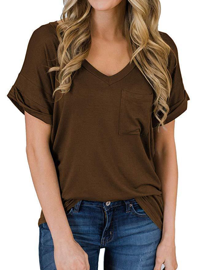 Cotton elastic basic T-shirt
