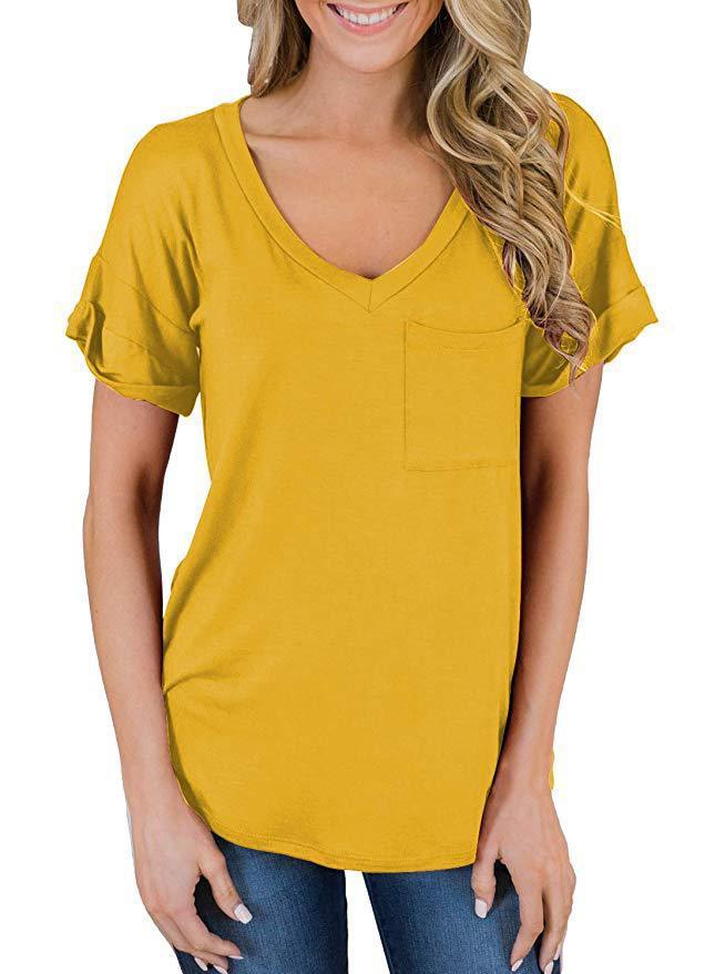 Cotton elastic basic T-shirt
