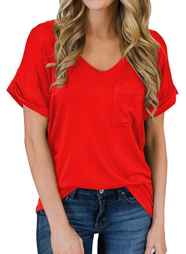Cotton elastic basic T-shirt