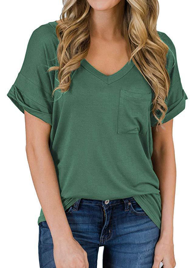 Cotton elastic basic T-shirt