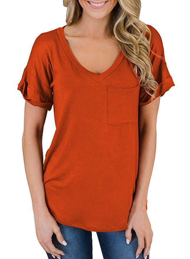Cotton elastic basic T-shirt