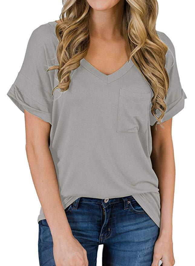 Cotton elastic basic T-shirt