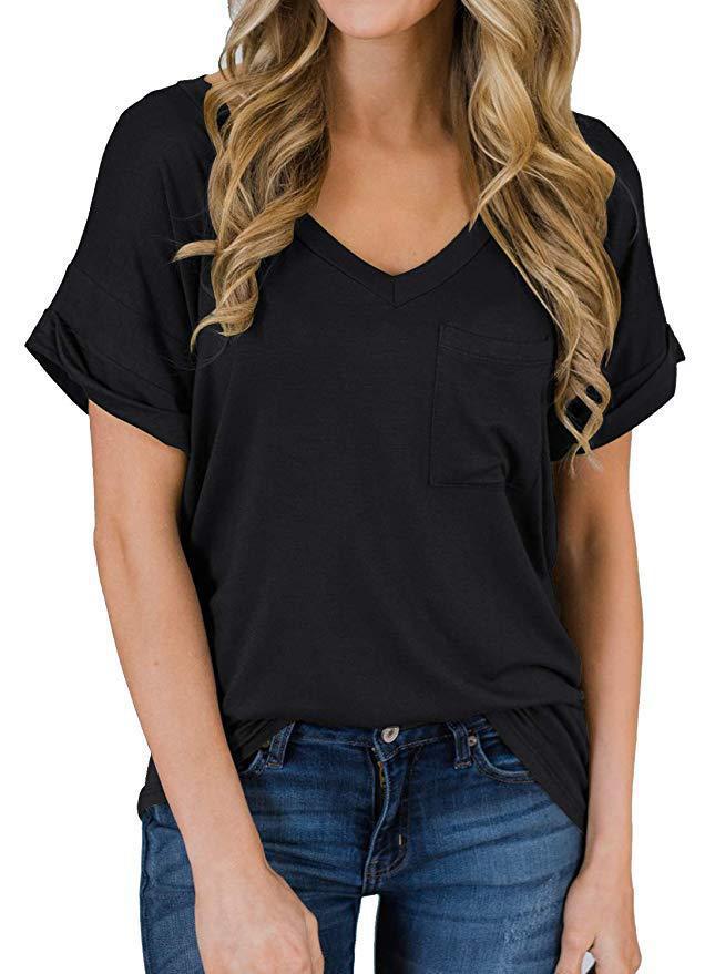 Cotton elastic basic T-shirt